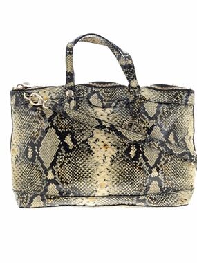 Henri Bendel W 57th Uptown Satchel Python Embossed yellow and black leather NWOT
